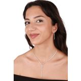 Hayalperest boncuk Lade Şık Kristal Taşlı Abiye Kolye Ve Küpe Seti