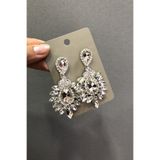 Hayalperest boncuk Şeffaf Kristal Cam Oval Taşlı Küpe