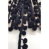 Hayalperest Boncuk Siyah Şerit Ponpon 1,5cm