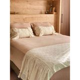 Hayalperest Fisto Çift Kişilik Yatak Runner Seti - 70 x 255 cm - Ekru