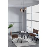 Hayat 70 x 110 Bendir Mutfak Masası, Mutfak Masası Takımı, Yemek Masası, 2 Benchli - Kahverengi