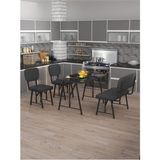 Hayat 70 x 110 Bendir Mutfak Masası, Mutfak Masası Takımı, Yemek Masası, 2 Sandalye 1 Bench - Antrasit