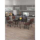 Hayat 70 x 110 Bendir Mutfak Masası, Mutfak Masası Takımı, Yemek Masası, 2 Sandalye 1 Bench - Kahverengi