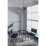 Hayat 70 x 110 Bendir Mutfak Masası, Mutfak Masası Takımı, Yemek Masası, 2 Sandalye 1 Bench - Lacivert