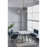 Hayat 70 x 110 Beyaz Mutfak Masası, Mutfak Masası Takımı, Yemek Masası, 2 Sandalye 1 Bench - Lacivert