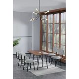 Hayat 70 X 110 Cm Sabit Amalfi Mutfak Masası, Mutfak Masası Takımı, Yemek Masası, 4 Açık Gri Sandalye