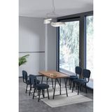 Hayat 70 x 110 cm Sabit Atlantik Mutfak Masası, Mutfak Masası Takımı, Yemek Masası, 4 Lacivert Sandalye