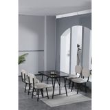 Hayat 70 x 110 cm Sabit Bendir Mutfak Masası, Mutfak Masası Takımı, Yemek Masası, 4 Krem Sandalye