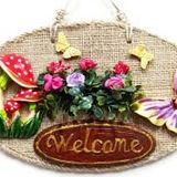 Hayat Bahçesi Welcome Yazılı Kapı Ve Duvar Süsü