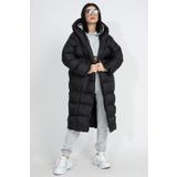 Hayat Boutique Kadın Siyah Uzun Oversize Şişme Mont