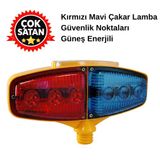 Hayat Kırmızı-Mavi Ledli Çakar Flaşörlü Solar Lamba - 17x30 cm