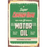 Hayat Poster Araba Motor Yağı Retro Vintage Ahşap Poster