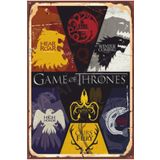Hayat Poster Game Of Thrones Retro Ahşap Poster
