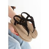 HAYAT SHOES Hasır Parmak Arası El Örmeli Dikme Taşlı Pullu Siyah Günlük Şık Rahat Kadıın Sandalet