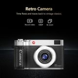 Hayat Store 4K Çantalı Dijital Retro Video Kamera 48MP 16X Zoom Işıklı (32GB) Kart Dijital Fotoğraf Makinesi Siyah