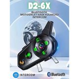 Hayat Store D2-6x 1000M Mesafeli 6 Kanallı Intercom Bluetooth Motosiklet Kask Kulaklığı Intercom Kulaklık