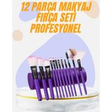 Hayat Store Doğal Görünüm Sağlayan Yumuşak Kıllı 12 Parça Makyaj Fırça Seti Günlük ve Profesyonel Kullanıma Uygun - Lisinya