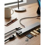 Hayat Store Type C Çoklu Port Hub 8 Port USB HDMI Sd Kart Ethernet Adaptör - Lisinya