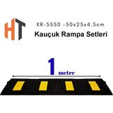 Hayat Trafik 1 Metre Kauçuk Rampa, Otopark Rampası, Kaldırım Rampası 25 x 50 x 4,5 cm - 001-Renkli