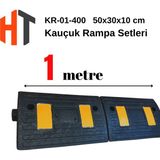 Hayat Trafik 10 cm Kauçuk Rampa Seti 1 Metre - Otopark Rampası, Kablo Kanallı, Kaldırım Rampası 50 x 30 x 10 cm - 001-Renkli
