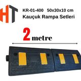 Hayat Trafik 10 cm Kauçuk Rampa Seti 2 Metre - Otopark Rampası, Kablo Kanallı, Kaldırım Rampası 50 x 30 x 10 cm - 001-Renkli