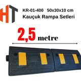 Hayat Trafik 10 cm Kauçuk Rampa Seti 2,5 Metre - Otopark Rampası, Kablo Kanallı, Kaldırım Rampası 50 x 30 x 10 cm - 001-Renkli