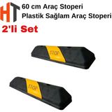 Hayat Trafik 2'li Set Plastik Oto Park Araç Stoperi 60X15X10 cm Siyah-Sarı - Sarı - Siyah
