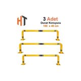 Hayat Trafik - 3'lü Otopark Yüksek Araç Stoperi, Bariyer Seti 150x40 cm