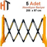 Hayat Trafik 5'li Akordiyon Bariyer Seti Sarı 255 x 97 cm