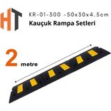 Hayat Trafik Kauçuk Rampa Set, Otopark Rampası, Kaldırım Rampası 50x25x4,5 cm 2 Metre - 001-Renkli