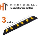 Hayat Trafik Kauçuk Rampa Set, Otopark Rampası, Kaldırım Rampası 50x25x4,5 cm 3 Metre - 001-Renkli