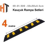 Hayat Trafik Kauçuk Rampa Set, Otopark Rampası, Kaldırım Rampası 50x25x4,5 cm 4 Metre - 001-Renkli