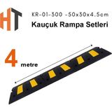 Hayat Trafik - Kauçuk Rampa Set, Otopark Rampası, Kaldırım Rampası 50x30x4,5 cm 4 Metre