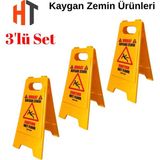 Hayat Trafik Kaygan Zemin Baskılı Katlanır Levha 30 x 63 cm Set3