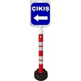 Hayat Trafik Levhalı Uyarı Dikmesi Seti 120 cm - Kauçuk Tabanlı-Set2