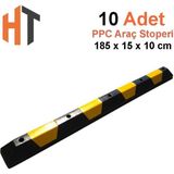 Hayat Trafik Oto Park Araç Stoperi PPC 180x15x10 cm 10'lu İndirimli Set - Sarı - Siyah