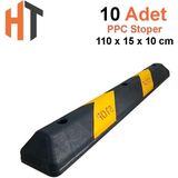 Hayat Trafik Plastik Oto Park Araç Stoperi 110 cm 10'lu İndirimli Set - Sarı - Siyah
