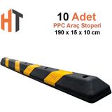Hayat Trafik - Plastik Oto Park Araç Stoperi 190 cm Siyah-Sarı 10'lu İndirimli Set