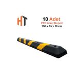 Hayat Trafik Plastik Oto Park Araç Stoperi 190 cm Siyah-Sarı 10'lu Set