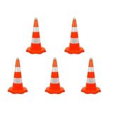 Hayat Trafik - PVC Trafik Konisi 52 cm Çift Reflektifli Trafik Dubası-5 Adet