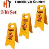 Hayat Trafik Temizlik Var Baskılı Katlanır Levha 30 x 63 cm SET3