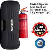 Hayat Trafik Tüvtürk Uyumlu , Araç Trafik ve Ilk Yardım Seti, 2 kg Yangın Tüpü 4 Yıl Etiketli