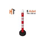 Hayat Trafik Uyarı Dikmesi 11X120 Cm - Dikdörtgen Tabanlı 5'Li Set