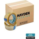 Hayden 6 Adet Şeffaf Koli Bandı 45MM x 100M - Güçlü Yapışkanlı Ambalaj Bandı - Açık - Şeffaf
