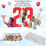 Haydi Dekor 23 Nisan Ulusal Egemenlik ve Çocuk Bayramı Boyama Rulosu – Çocuklar Için Atatürk ve Bayram Temalı 4 Metrelik Dev Boyama Kağıdı | Eğitici ve Eğlenceli Etkinlik