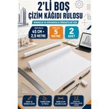 Haydi Dekor 2’li Boş Çizim Kağıdı Rulosu 45 cm × 2,5 Metre – Toplam 5 Metre Mimarlık, Mühendislik, Eskiz, Teknik Çizim ve Proje Kağıdı