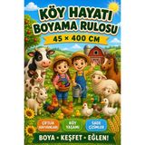 Haydi Dekor 45 cm Dev Köy Hayatı Boyama Rulosu – 4 Metre Uzunlukta Dev Boyama Kağıdı| Çiftlik Hayvanları ve Köy Temalı Boyama Posteri | Anaokulu, Kreş ve Ev Kullanımı Için Eğlenceli Boyama Set