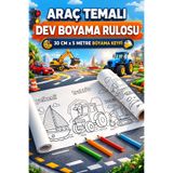 Haydi Dekor Araçları Tanıyorum ve Boyuyorum Boyama Rulosu – 30X500 cm | Dev Rulo Boyama Kağıdı