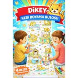 Haydi Dekor 🐱 Dev Kedi Boyama Rulosu 4 Metre – Dikey Boyama Kağıdı |