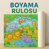Haydi Dekor Safari Hayvanları Boyama Rulosu – 45 cm Yüksekliğinde Dev Xxl Boy Çocuk Aktivite Kağıdı | Okul Öncesi Eğitim, Ince Motor Gelişimi, Eğitici Sanatsal Etkinlik, Ev & Anaokulu Kullanımı